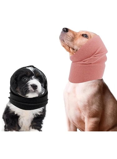 XIHIRCD Ear Muffs Without Flap for Dogs, Cats, Neck Warmer and Ears (Pink&amp;Black, L)