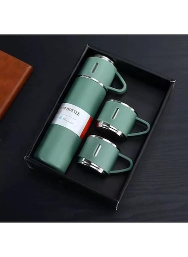 AWH Stainless Steel vacuum Flask Gift Set: Insulated Water bottle for Outdoor Travel and Sipping (Green)