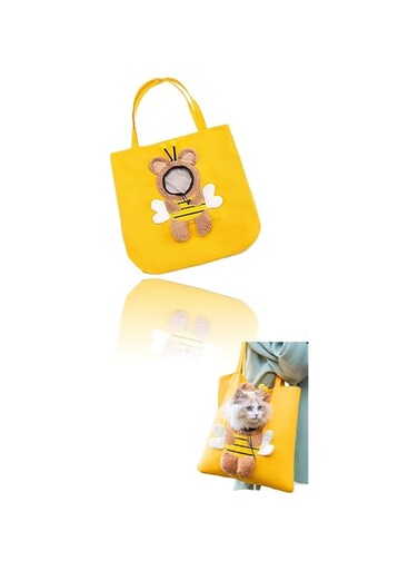 Sweet seven Pet Carrier Sling Bag - Outcrop Design, Hands-Free Cat Dog Shoulder Bag, Canvas Fabric, Outdoor Walking, Travel, Subway(Large)