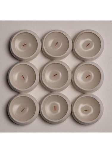 Stylish Ceramic Candle Holders &amp; Tea Light Candles for Home Decor, Aromatherapy &amp; Romantic Atmosphere &ndash; 9 Candles per Pack