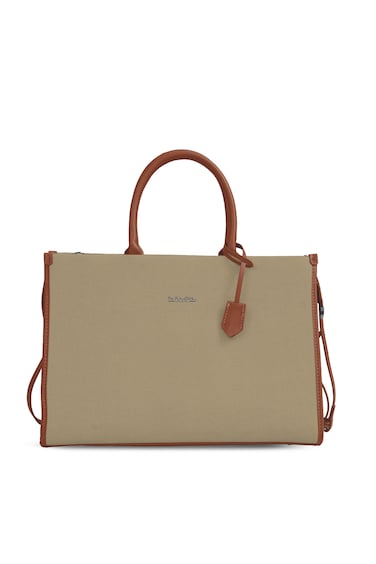 London Ladies Bag M1   Women&rsquo;s Elegant 15.6 inch Laptop Tote Bag Classy Computer Briefcase  Beige