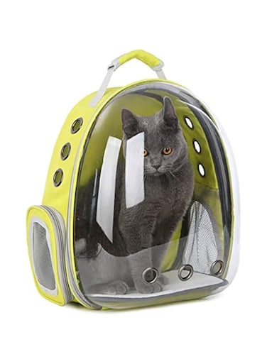 N C NYganmelloz Space Capsule-Shaped Pet Carrier Outdoor Hiking Travel Bag, Transparent
