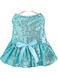 Sequin Decor Pet Dress Cat Dog Bling Party Dress Bowtie Princess Dress Pet Costume Outfit for Puppy Small Medium Large Girl Cats Dogs Kitten (Blue, X-Large)