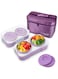 NIXUIO Insulated Bento Lunch Box Stainless Steel, 4 Removable Compartments/Bowls For Adults &amp; Kids With Lids &amp; Lunch Bag &mdash; Microwave/Dishwasher/Freezer Safe &mdash; BPA Free, Leakproof [ Purple, 1600 ML ]