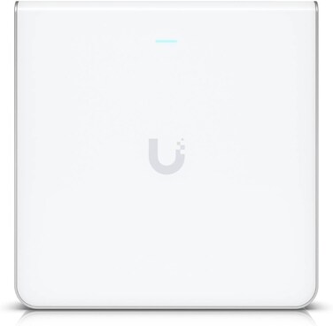 Ubiquiti U6 Enterprise In-Wall AP, WiFi 6E, 10 Spatial Streams, 6 GHz, 4.8 Gbps, 4-Port Switch, White   U6-Enterprise-IW