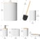 Bathroom Accessories Set 6 Pieces Bath Ensemble Includes Toothbrush Holder, Soap Dispenser, Toothbrush Cup, Soap Dish for Decorative Countertop and Housewarming Gift, White