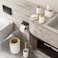 Bathroom Accessories Set 6 Pieces Bath Ensemble Includes Toothbrush Holder, Soap Dispenser, Toothbrush Cup, Soap Dish for Decorative Countertop and Housewarming Gift, White