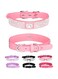 Bling Dog Collar for Small Medium Large Dogs, Crown Rhinestone Dog Collars for Girl and boy Dog, Diamond Puppy Collars, Adjustable Leather Suede SOFE Cat Collar (XS(8.2"-10.6"/21CM-27CM), Pink)