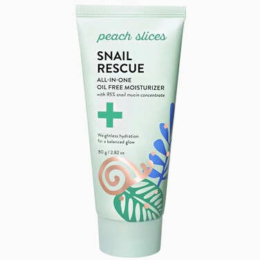 Peach Slices, Snail Rescue All-in-One Oil Free Face Moisturizer, 95% Snail Mucin, Lightweight, Long-Lasting Hydration, Silicone-Free, Face Cream, Skin Care, Clean &amp; Cruelty-Free, 2.82 oz
