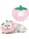 NALACAL Soft Cat Cone Collar, Cat Comfortable Neck Cone After Surgery, Protective Elizabethan Collar, Stop Licking and Scratching Wounds, Cone for Cat After Surgery, Strawberry - Medium