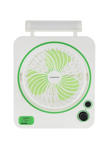6" Rechargeable Mini Fan- OMF1875, LED Light with Long Working Hours and 2 Lights and Speed Modes, Powerful and Efficient Cooling, High Performance 1800 Battery