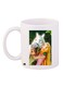 Horse Printed Ceramic Coffee Mug White/Green/Pink
