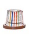 crystal cup, rotating crystal cup with creative wooden coaster, can be used to hold water, juice and drinks (vertical stripes contrasting color)