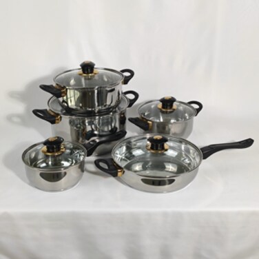 HTH 10pcs  Stainless Steel Cookware Set