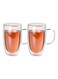 Set of 2 Double Wall Glass Mugs Coffee Cups multicolour 450mm