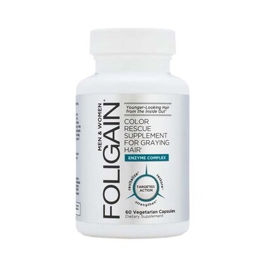 Foligain Color Rescue Supplement for Graying Hair, 60 Vegetarian Capsules