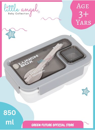 Kids Bento Lunch Box 850ml &ndash; Leak-Proof, Insulated, Eco-Friendly, with Compartments and Utensils &ndash; Ideal for School &amp; Travel