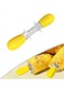 2 pcs Corn Cob Skewers, Stainless Steel Corn on The Cob Holders Skewers with Silicone Handle - BBQ Grill Food Prongs Skewers Forks Party (Yellow)