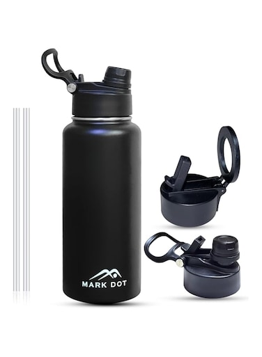 MARK DOT: Vacuum Insulated Water Bottle BPA Free Thermos Water Bottle for Kids School Double Wall Stainless Steel with Spout 2 Lid &amp; Magnet lid Gym Bottle Stainless Steel (1/L 320z)