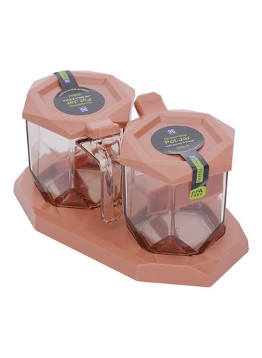 2-Piece Spice Jar Set Assorted Colour 2x300ml