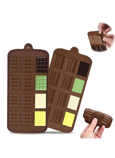 2PCS Silicone Chocolate Bar Mold, Candy Bar Mold, No-Stick Baking, Thick Silicone Chocolate Molds