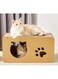 CENXI Cat Scratcher House, Large Cardboard Cat House, Cat Scratchers for Indoor Cats to Play, Rest and Hide, Carry Weight 20lbs, Scratch Resistant, Easy to Assemble