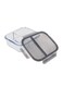 2-Compartment Rectangular Food Container Clear/Green 1.5Liters