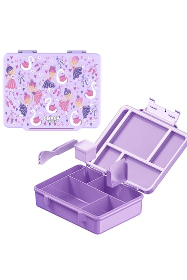 attack Lunch Box for Kids School,Children Lunch Box with Compartments, Bento Box Children, Leak-proof Lunch Box for Girls and Boys, Snack Box, Perfect for School, Nursery &amp; Trips (Ballerina Dance &amp; Flamingo)