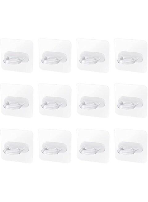 KASTWAVE Shower Gel Bottle Holder Hook, Self Adhesive Wall Mount Shampoo Rack Kitchen Wall Hook Bathroom Free Punch Hanger 12 Pieces