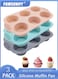 3 Pcs Food Grade Silicone Muffin Pan, 6-Cavity Nonstick Baking Tray for Muffins, Bakeware, Oven Microwave Dishwasher Freezer Safe, for Home Baking Meal Prep