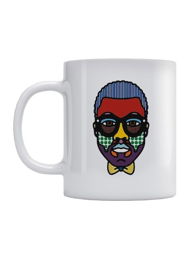 Kanye West Printed Mug White/Blue/Red 350ml