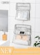 2pcs Clear Storage Bag for Bathroom, Waterproof Storage Organizer with Button and Hook, Clear Moisture Proof Dust Cover Bag Purse Organizer for Cloth Bags for Closet Hanging