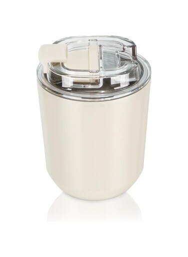 OBABO [Upgrade]Insulated Tumblers with Lid, 280ml Travel Coffee Mug Stainless Steel Vacuum Thermos Cup, Leak Proof Reusable Double Walled Coffee Tumbler for Iced and Hot Drinks (White)