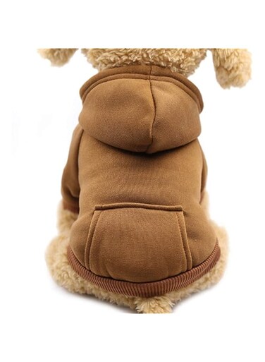 Idepet Pet Dog Hoodies Dog Clothes for Small Dogs Vest Chihuahua Clothes Warm Coat Jacket Autumn Puppy Outfits Cats Dogs Clothing(XS, Coffee)