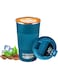 SK Booster 510 ml Travel Coffee Mug Stainless Steel Vacuum Insulated Cup with smart LED temperature display,Reusable Coffee Cup suitable for indoor and outdoor works for hot &amp; cold drinks (Blue)