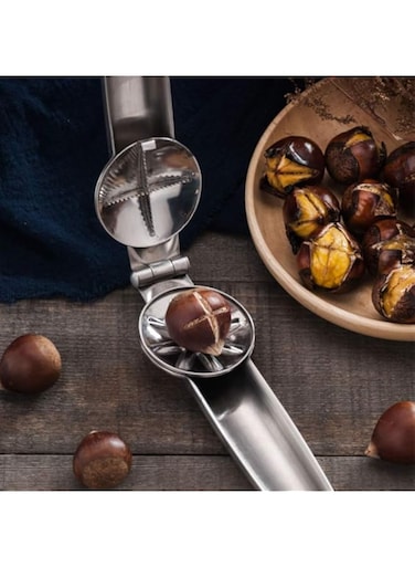 Hyg Protable Nutcracker Chestnut Clip,430 Stainless Steel Chestnut Cutter Tool Pistachio Nut Opener Macadamia Nut Knife,Walnut Opener,Metal Nut Opener Plier Multifunction Nutcracker