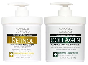 Advanced Clinicals Retinol Cream And Collagen Cream Skin Care Set Value Anti Aging Set For Wrinkles Fine Lines Firming Skin 16Oz Spa Size Are Great For Face Cream And Body Moisturizer
