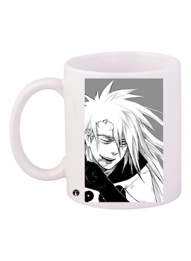 Printed Ceramic Coffee Mug White/Black