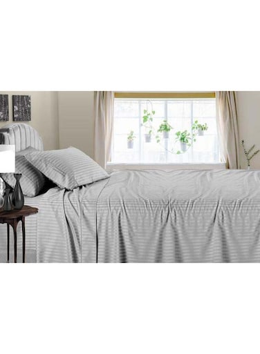 COLLECTION Light Grey Single Flat Sheet with Single Pillow Case 160x220 cm