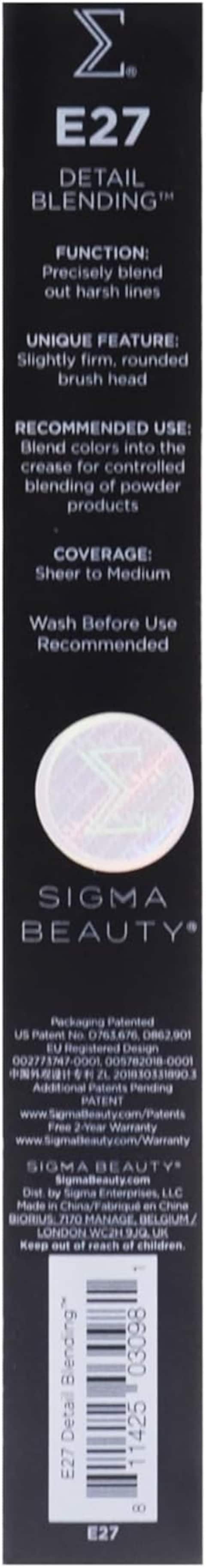 Sigma Beauty E27 Detailed Blending, Professional Face &amp; Eyes Makeup Brushes, Cruelty-Free &amp; Vegan, Water-Proof, Soft Synthetic Fibers