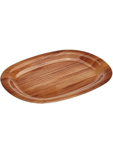 Servewell Teak Wood Oval Serving Platter - Brown