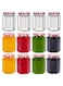 SKYLINK 12Pack 8oz Hexagon Glass Jars with Airtight Red Gingham Lids, Small Canning Jars for Jam, Honey, Pickling, Preserving, Spice Storage, DIY Candle Making &amp; Party Favors