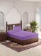 Linen Queen Plain Fitted Elastic Bedsheet with 2 Pillow Cases 180 x 200 Cm (Lavender)