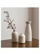 EETU Home Decor Beige Ceramic vase Set-3 Small Flower vases for Decor,Modern Boho Home Decor, Vases for Decor,Pampas Grass Vase,Dried Flowers Vases,Living Room,Table Shelf, Centerpieces Decoration