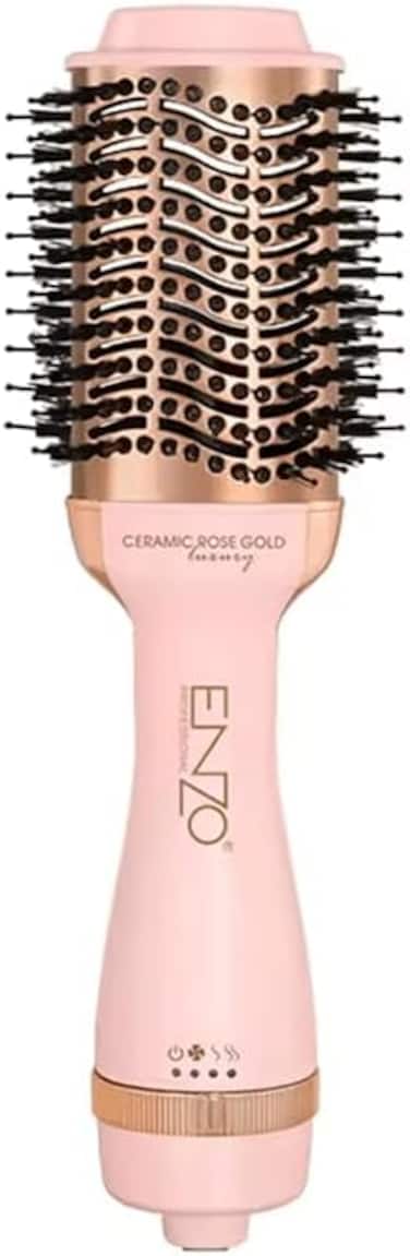 PrecisionWare Enzo EN-6209 One-Step 1500W Pro Blow-Out Styler, 2-in-1 Hot Air Brush And Blow Dryer, Adjustable Heat &amp; Speed Settings, Ceramic Coated Barrel-Intl Version