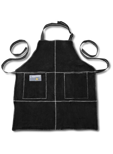 Outset Leather Grill Apron, 0.12 x 27 30 inches, Black