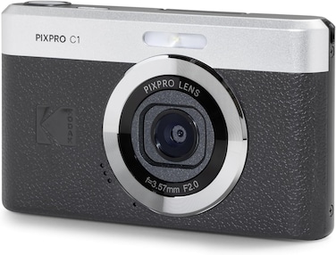KODAK Pixpro C1 &ndash; Ultra-Compact Digital Camera, 13MP BSI CMOS, 4X Zoom, 2.8" LCD Screen, LED Flash, Built-in Battery - Black