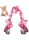 Puppy Rope Toy, 3 Knots Chew Rope Toy Dog Rope Toy for Small Dogs Puppy Teething Toys Cotton Interactive Tug of War Dog Toy for Puppies Boredom Dog Chew Toys for Aggressive Chewers Small Breed Pink