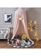 Bedspread, Round Dome Mosquito Net, Soft And Smooth Play Tent, Girl's Room Decoration, Princess Castle, Fantasy Bedding, Reading Corner Cover, Light Blocking And Windproof 65x270x400cm(Pink)