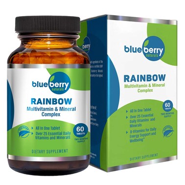 Blueberry Naturals Rainbow Adult Multivitamins &amp; Minerals Supplement Tablets, Pack of 60's
